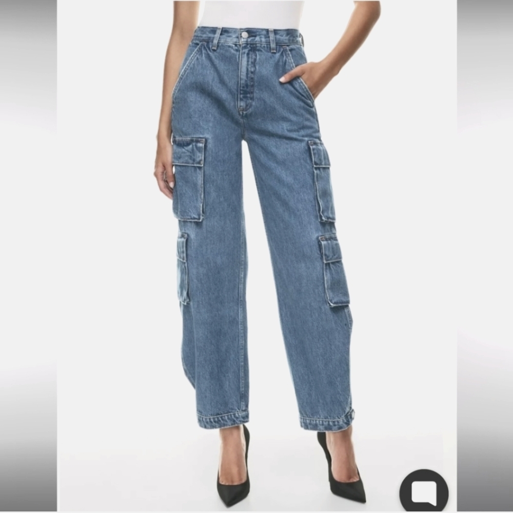 NWT Aritzia DENIM FORUM The 90s Millie Hi-Rise Cargo Jeans Size 24w - Picture 12 of 12